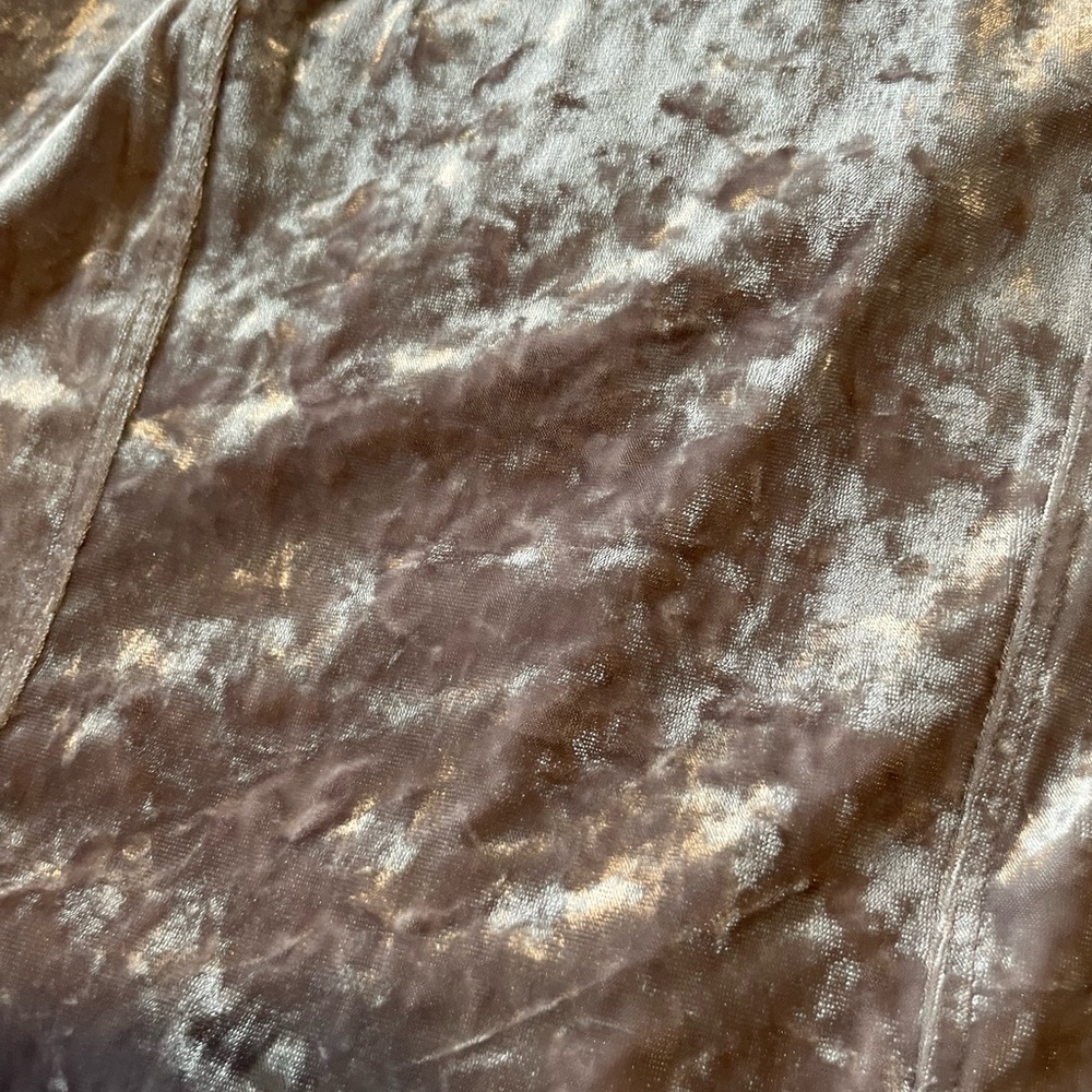 Velvet off the shoulder bodysuit -Silver/Gray - Picture 2 of 2